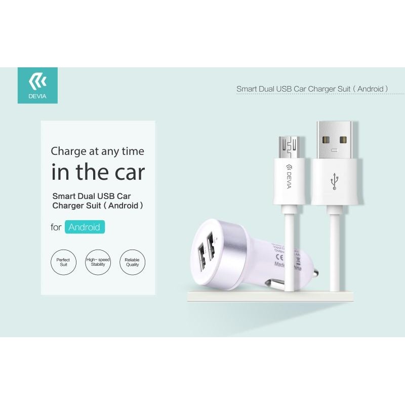 Suit Carica da Auto e Dati M-USB Smartphone Android Bianco