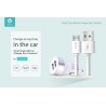 Suit Carica da Auto e Dati M-USB Smartphone Android Bianco