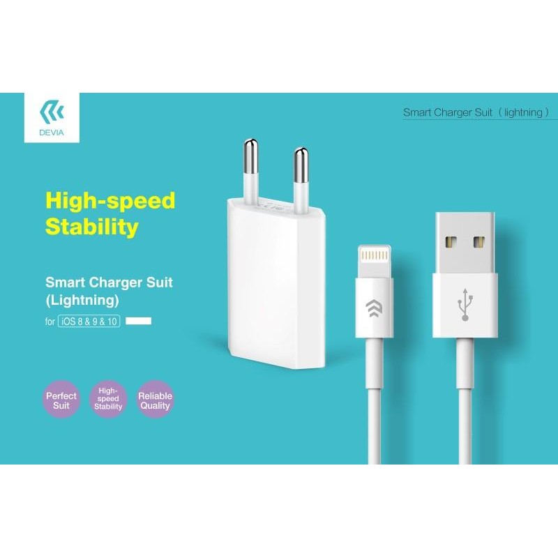 Suit Carica Batt 1 Amper + Cavo Lightning per Apple Bianco