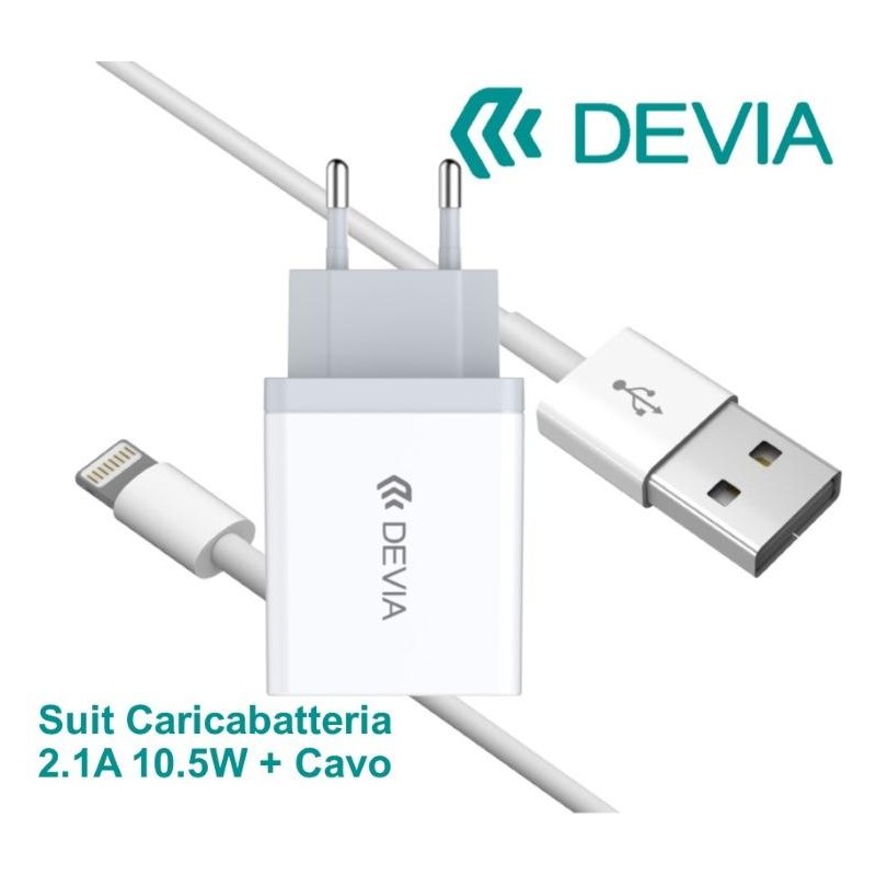 Suit Carica Batteria 2,1A e Cavo lightning iOS Apple