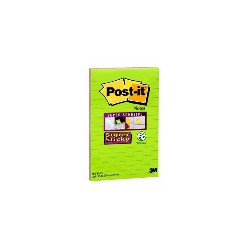 Post-it® Super Sticky Notes ULTRA 2 blocchetti 125 x 200 mm