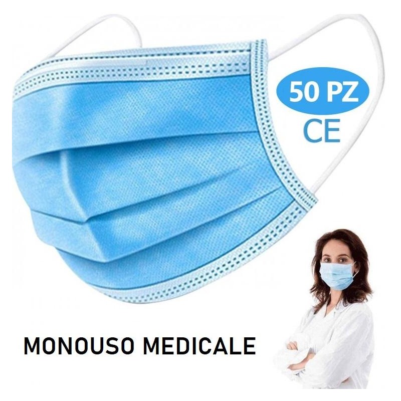 Per Adulti mascherina Chirurgica Medicale monouso 3 strati
