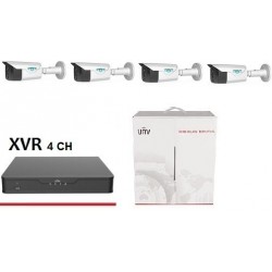 Kit AHD - 1 XVR 5 MPx Uniview 4 Canali + 4 Camere 4MPx