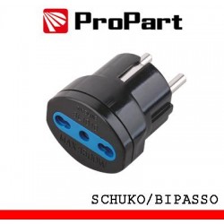 Adattatore bipasso spina schuko nero polybag