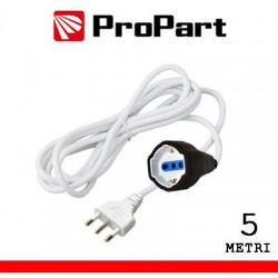 Prolunga lineare bipasso-schuko 5metri spina16A