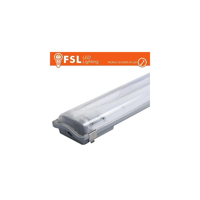 Plafo Stagna Portatubo T8 IP65: 2 tubo 150cm